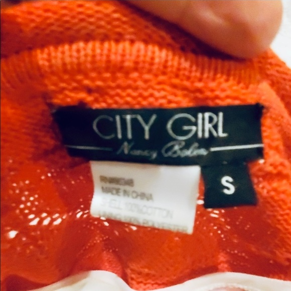 City Girl by Nancy Bolen Color Block Knit Crochet Sweater Sz. S - Picture 8 of 9